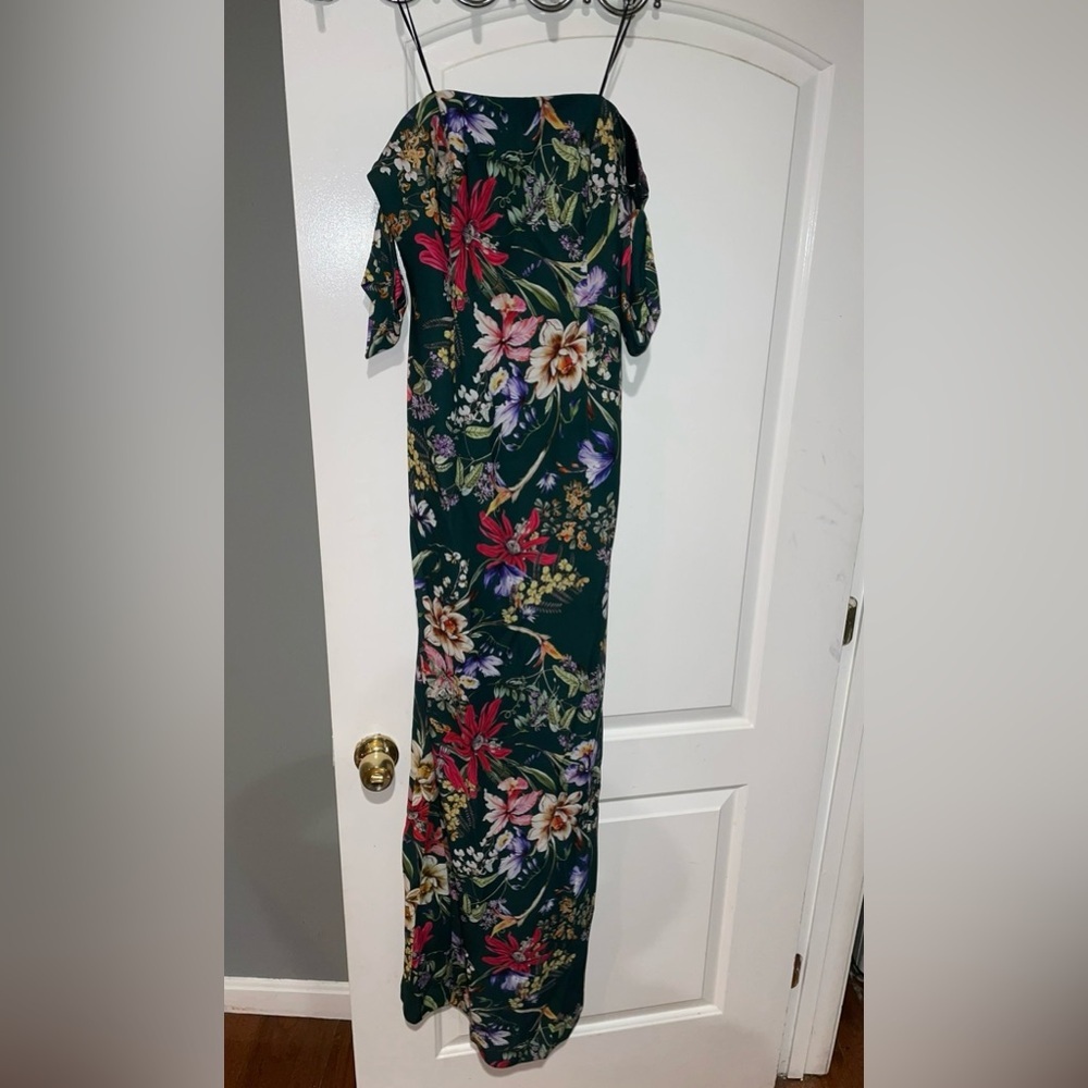Sachin + Babi Galiana Off-The-Shoudler Green Floral Strapless Gown 💚0, 2, 6, 10 - Picture 9 of 12
